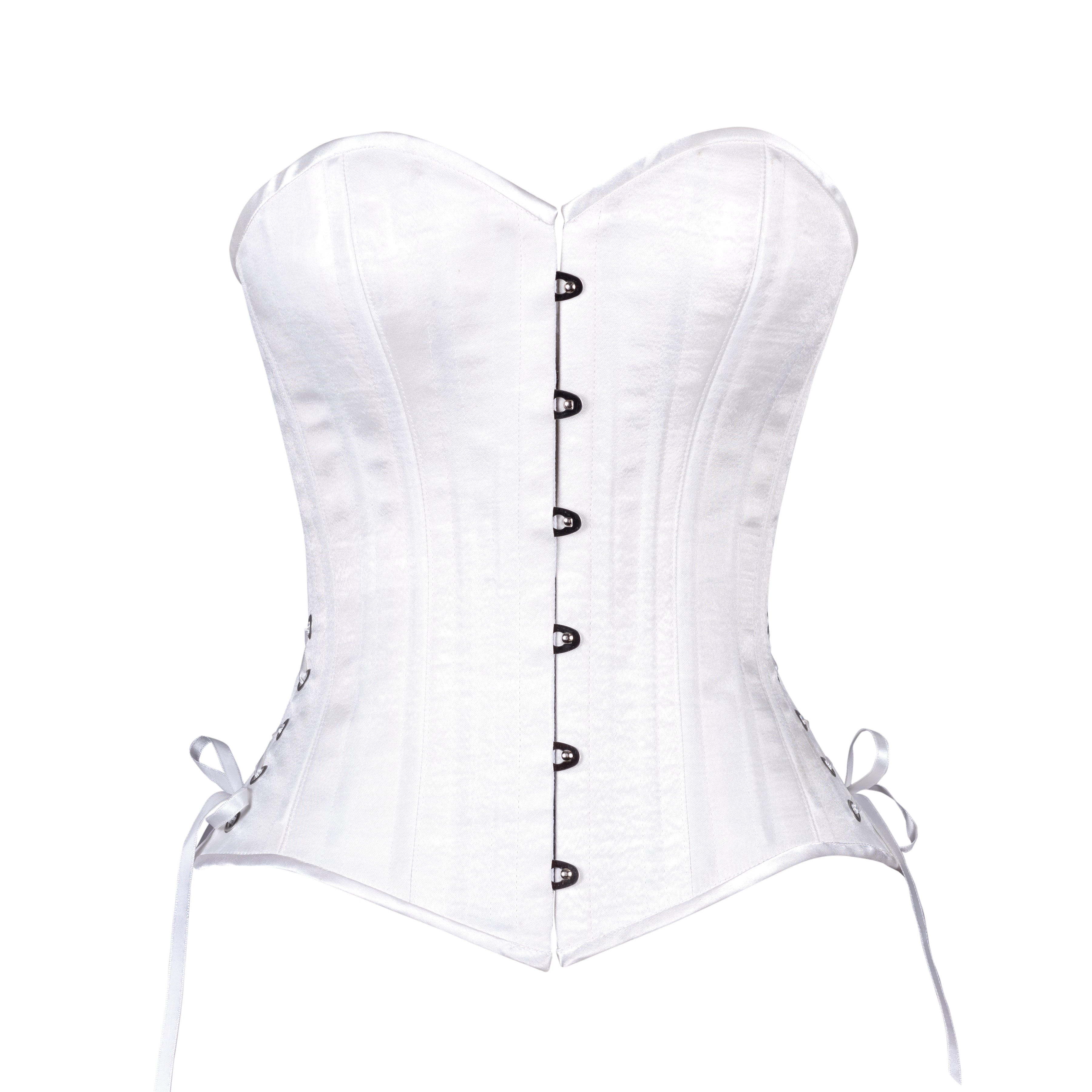 Luxury Pure White Satin Corset/ Inserted Pads Corset/ Classical Wedding  Corset/ White Wedding Corset/ Tie Back Corset/ Cupped Corset -  UK