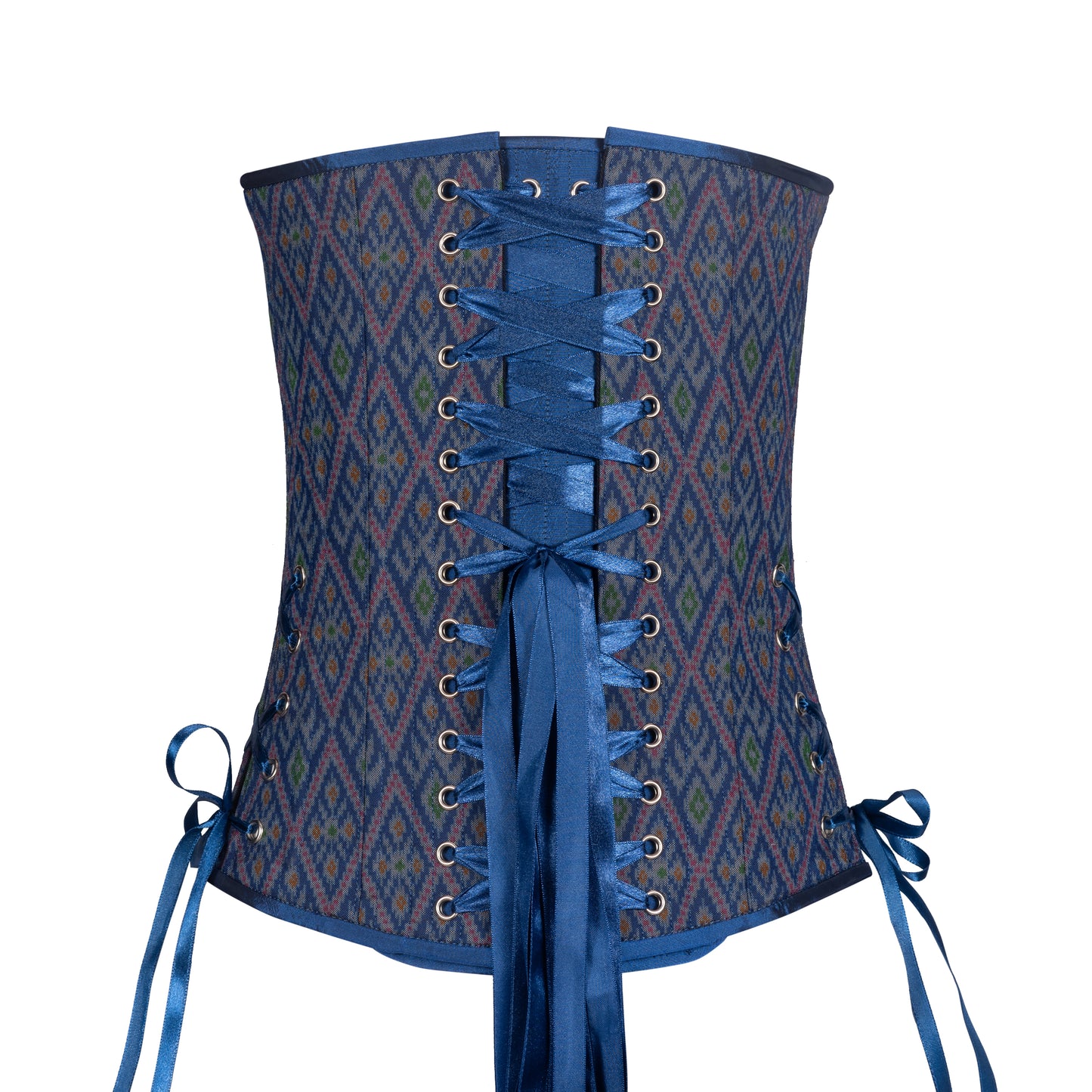 Blue Overbust Corset, Slim Silhouette, Regular
