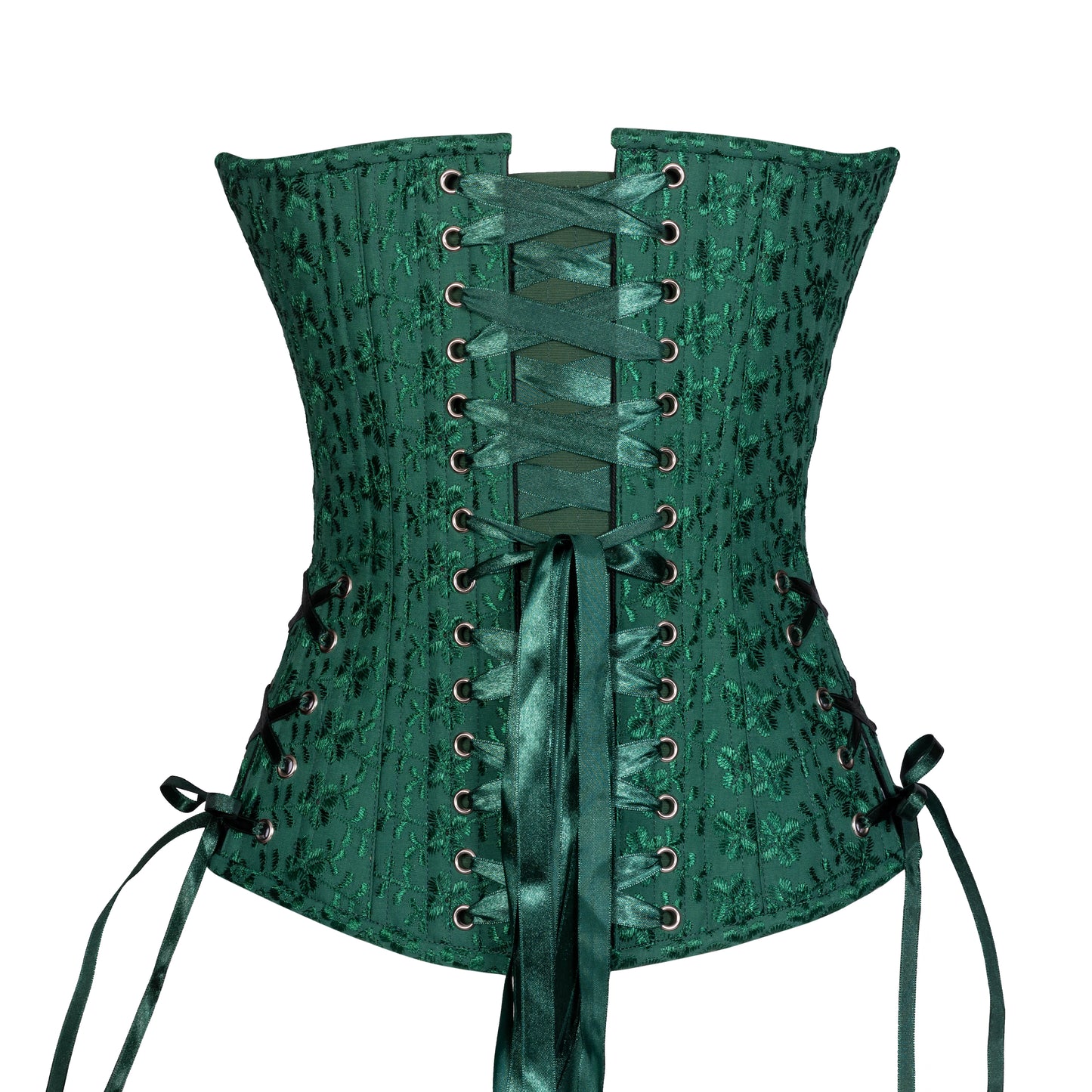 Forest Green Eyelet Overbust, Slim Silhouette, Regular