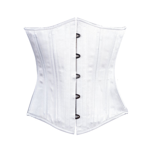 White Satin Corset, Slim Silhouette, Regular