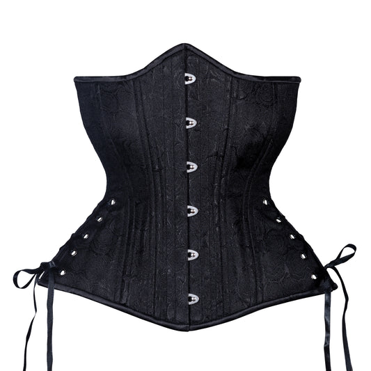 Black Floral Brocade Corset