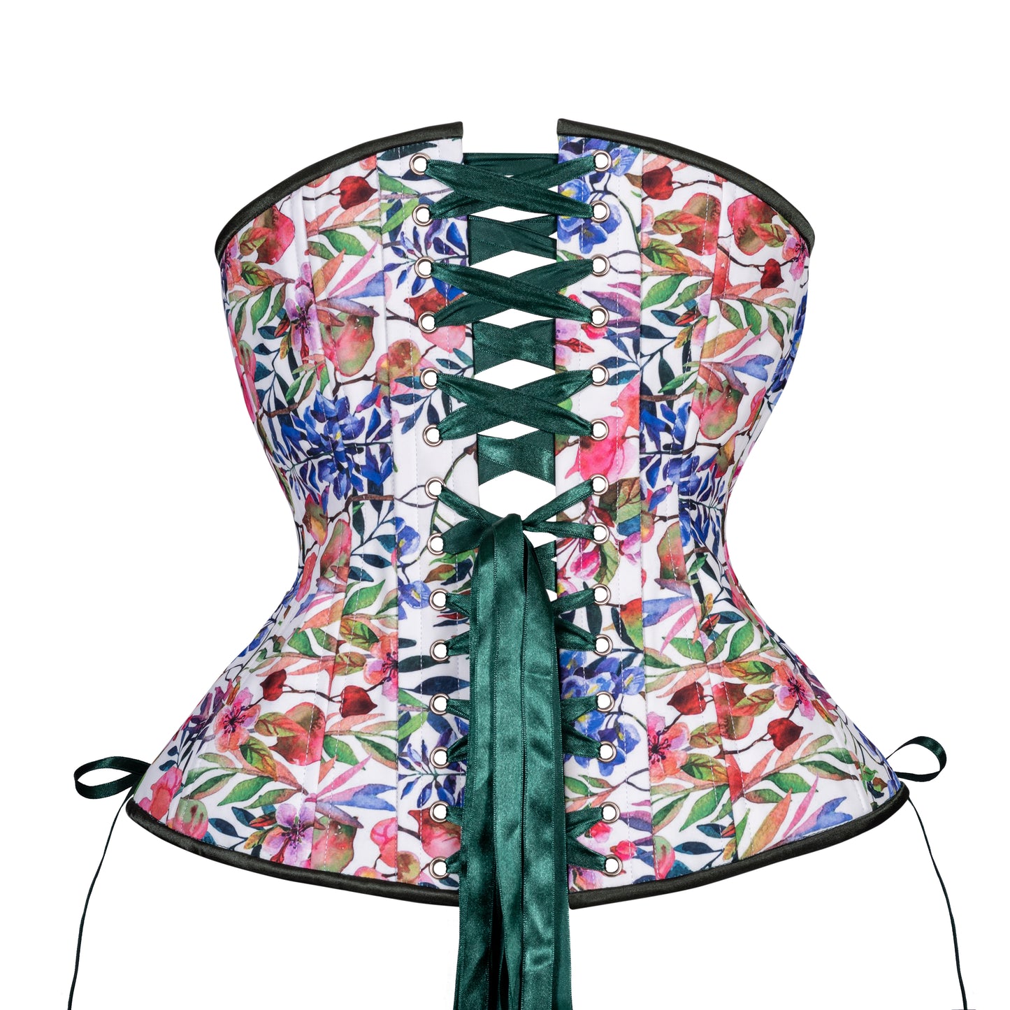 Vintage Flowers in Bloom Corset, Hourglass Silhouette, Long