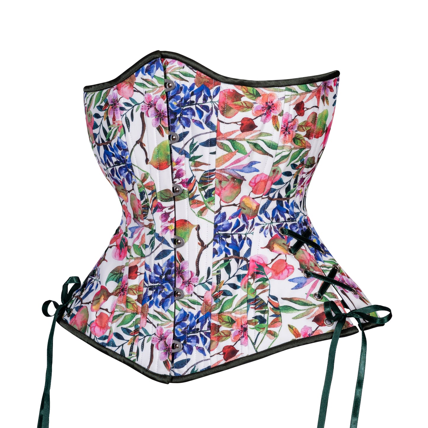 Vintage Flowers in Bloom Corset, Hourglass Silhouette, Long