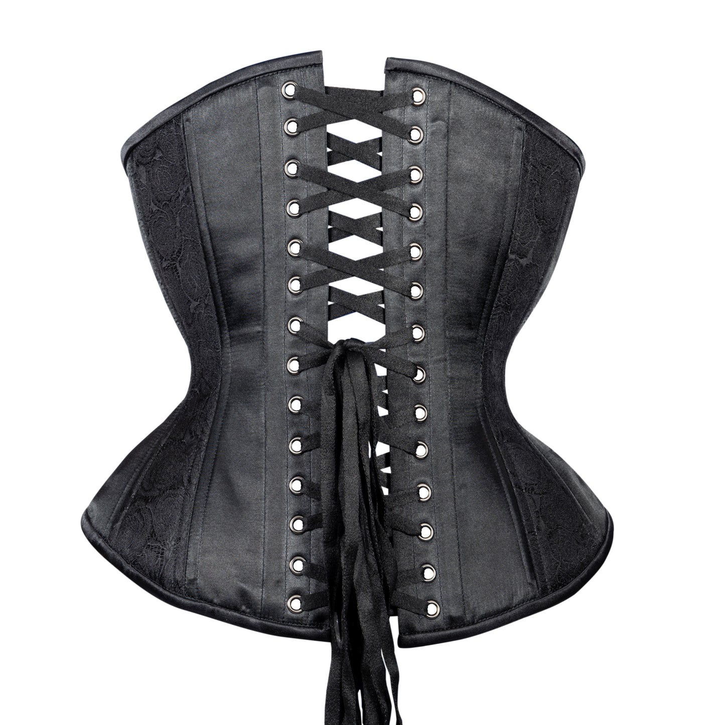 Black Floral Brocade Corset,