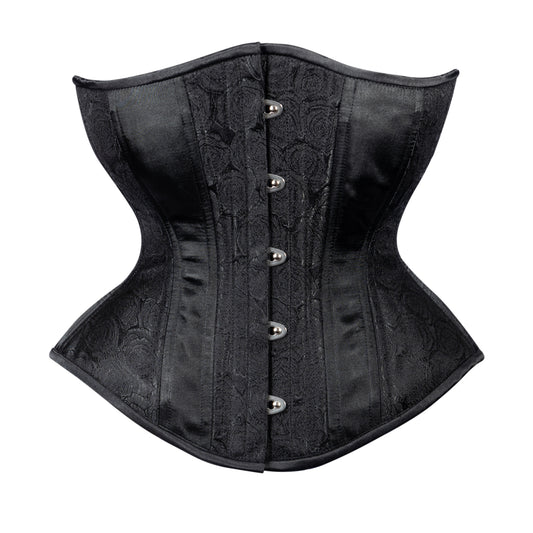 Black Floral Brocade Corset,
