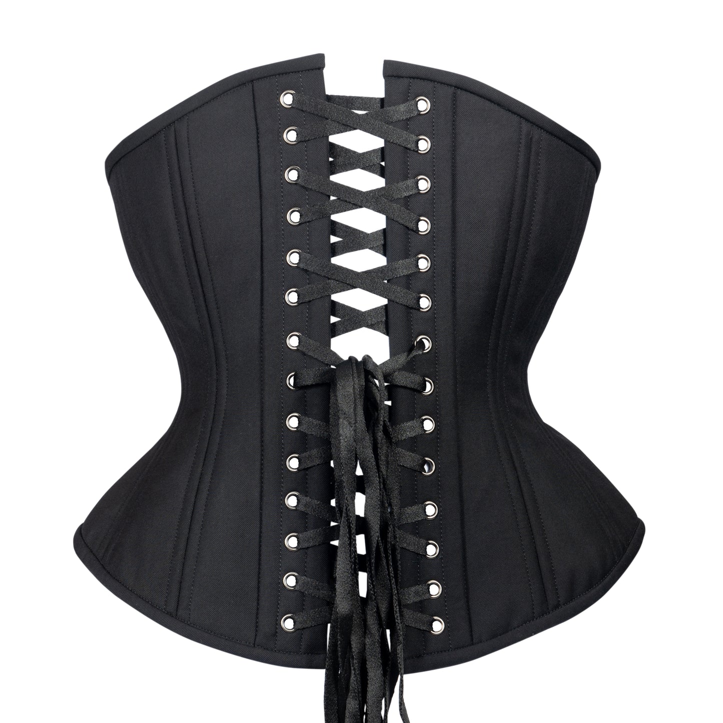 Black Cashmere Corset, Hourglass Silhouette, Regular