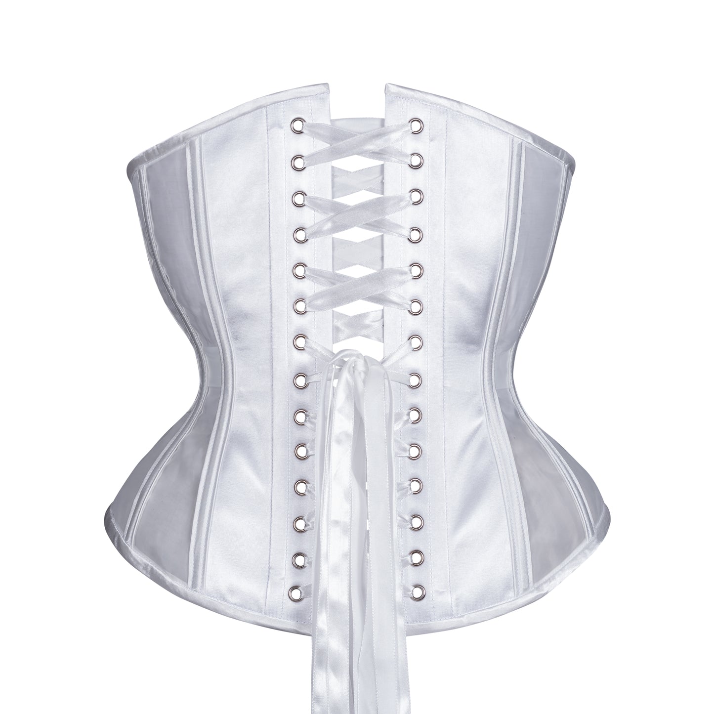 White Fine Mesh Corset, Hourglass Silhouette, Regular