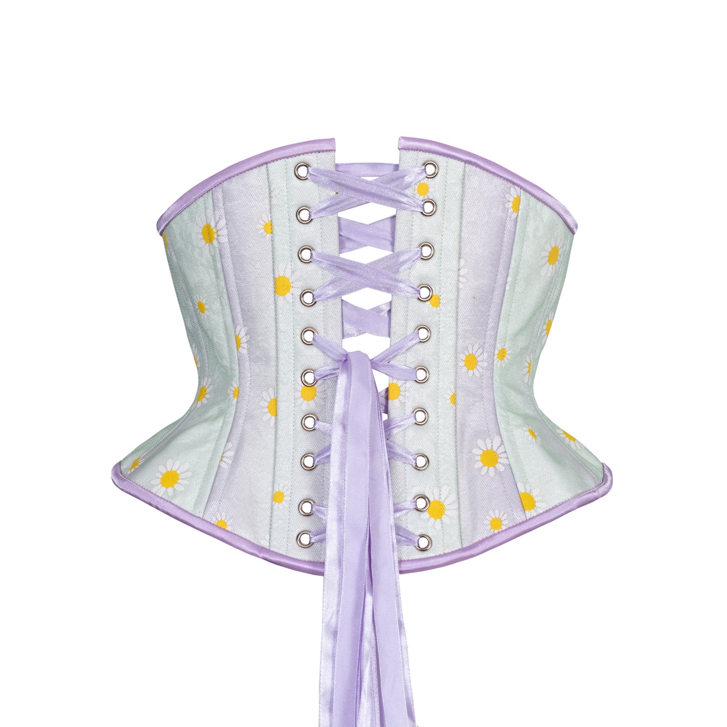 Lacy Daisies Corset, Hourglass Silhouette, Short