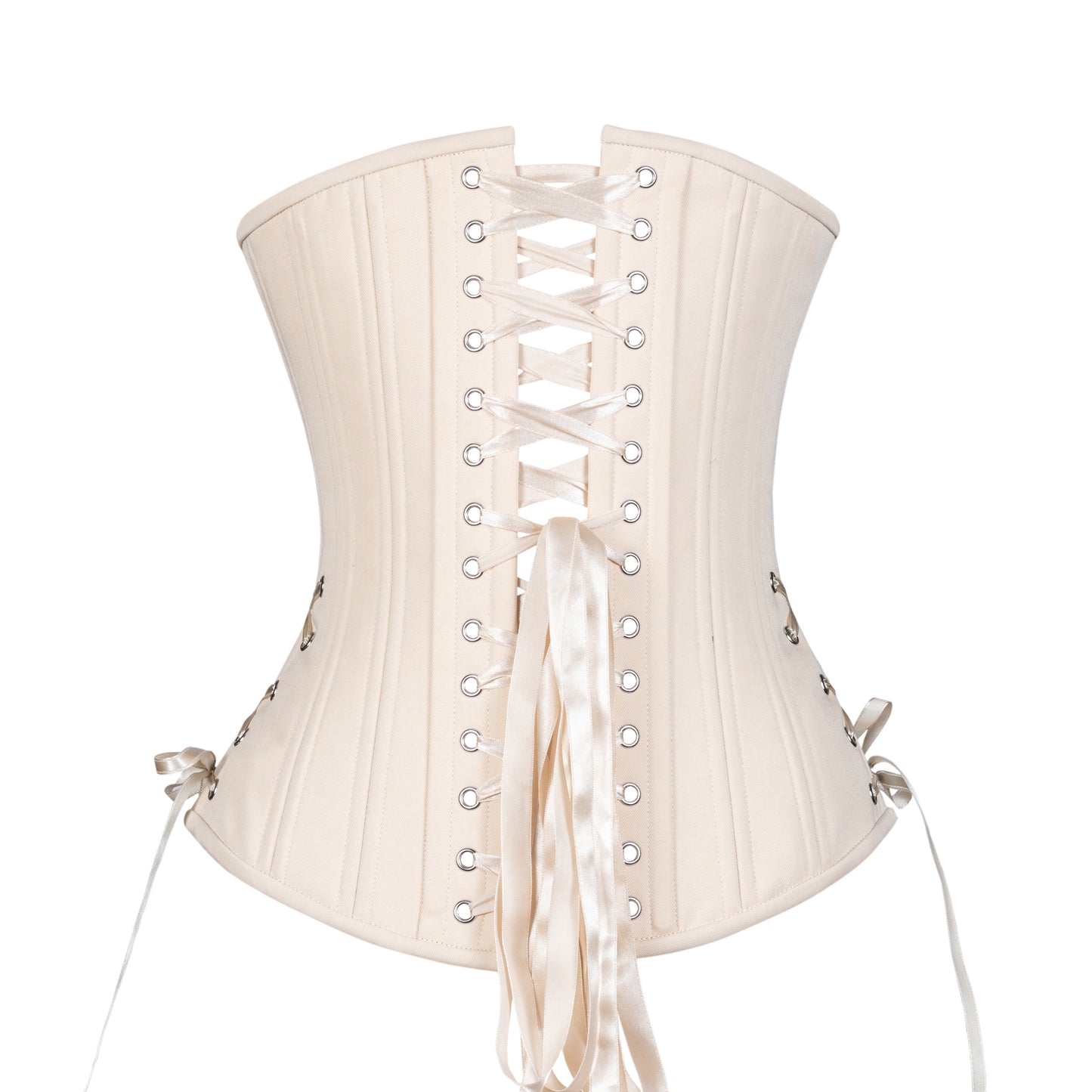 Beige Cotton Corset, Slim Silhouette, Long