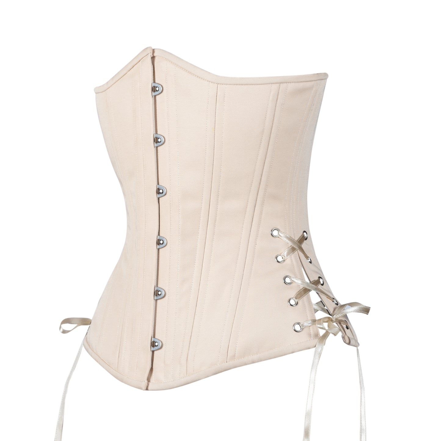 Beige Cotton Corset, Slim Silhouette, Long