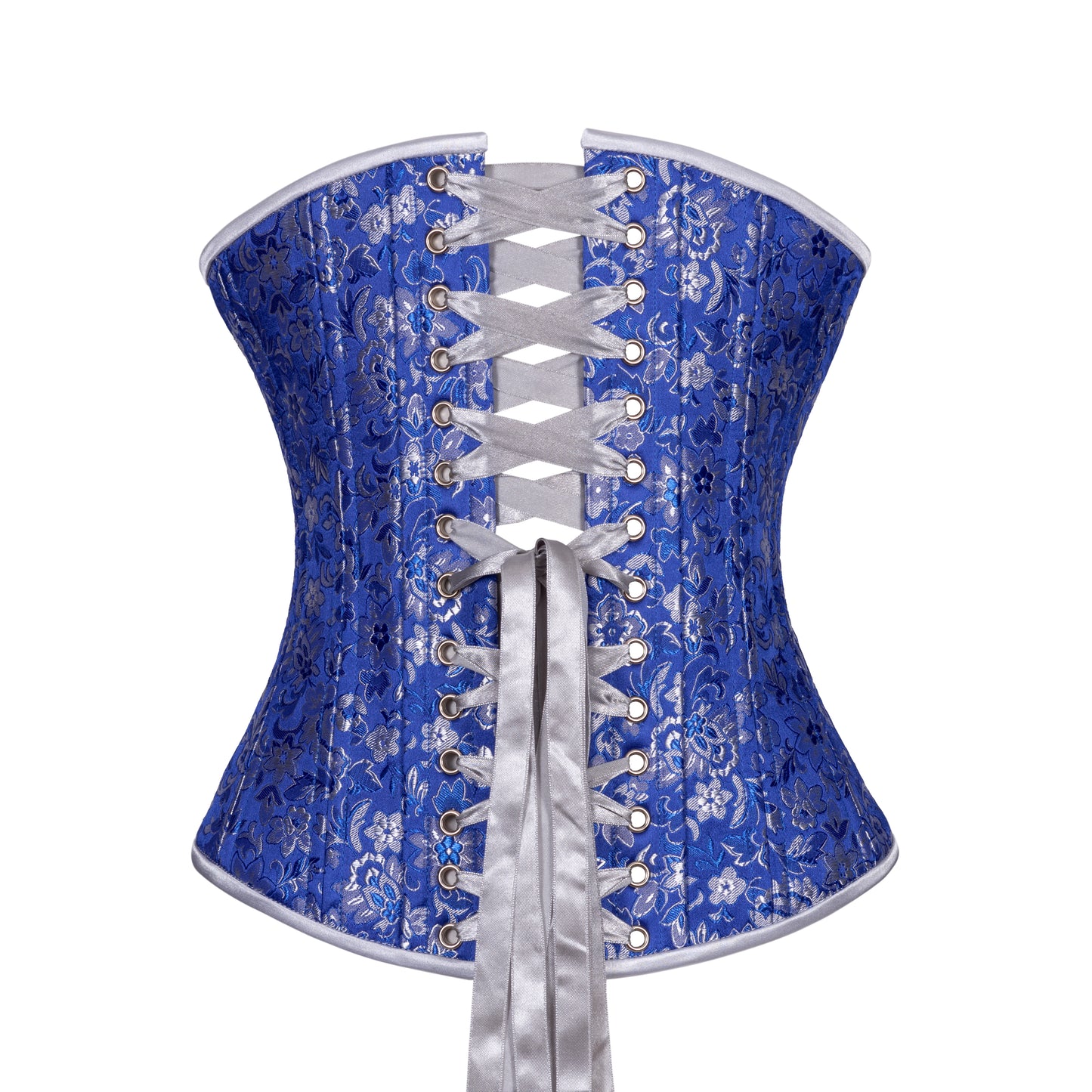 Blue Florals Corset, Slim Silhouette, Regular