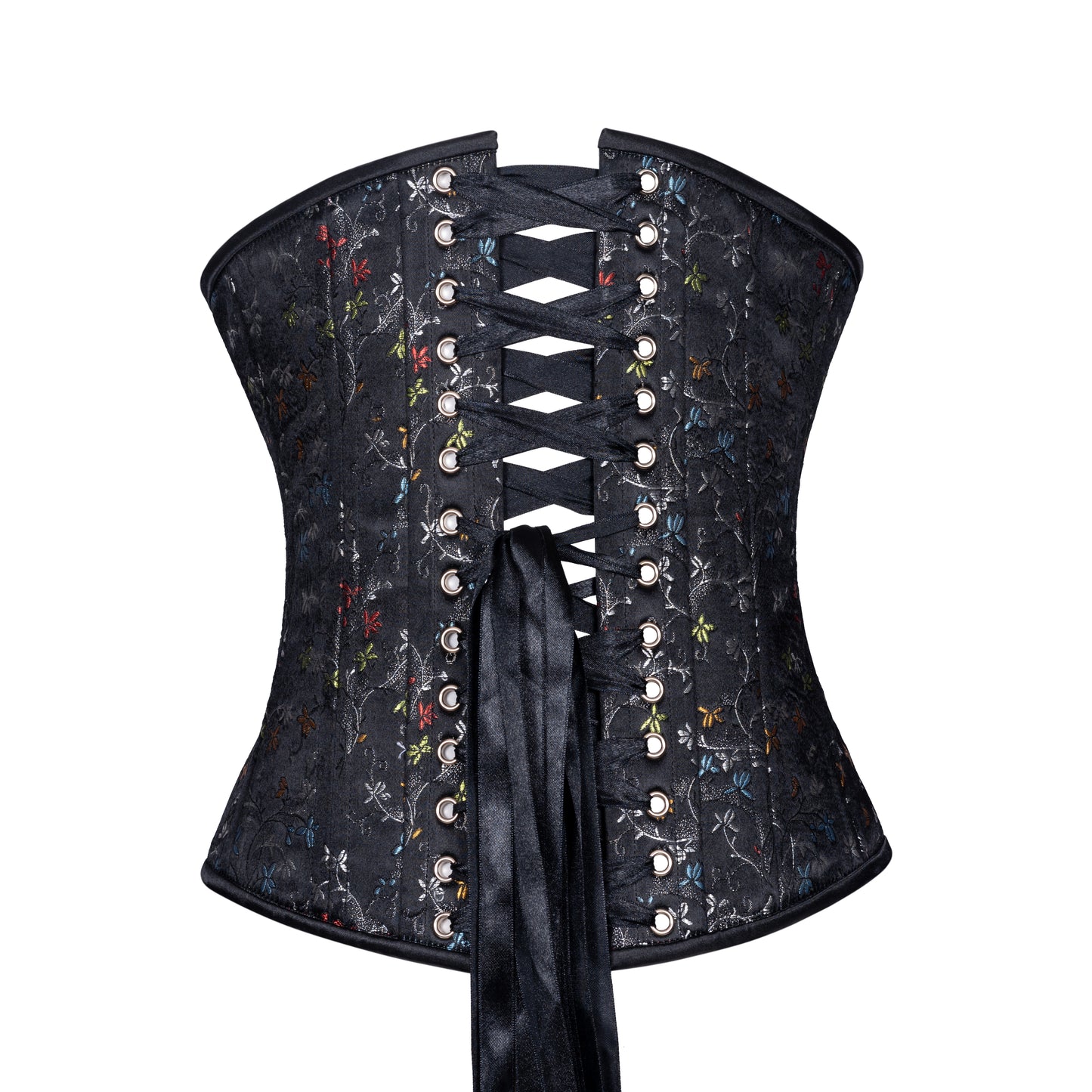 Chinese Silk Flowers Corset, Slim Silhouette, Regular