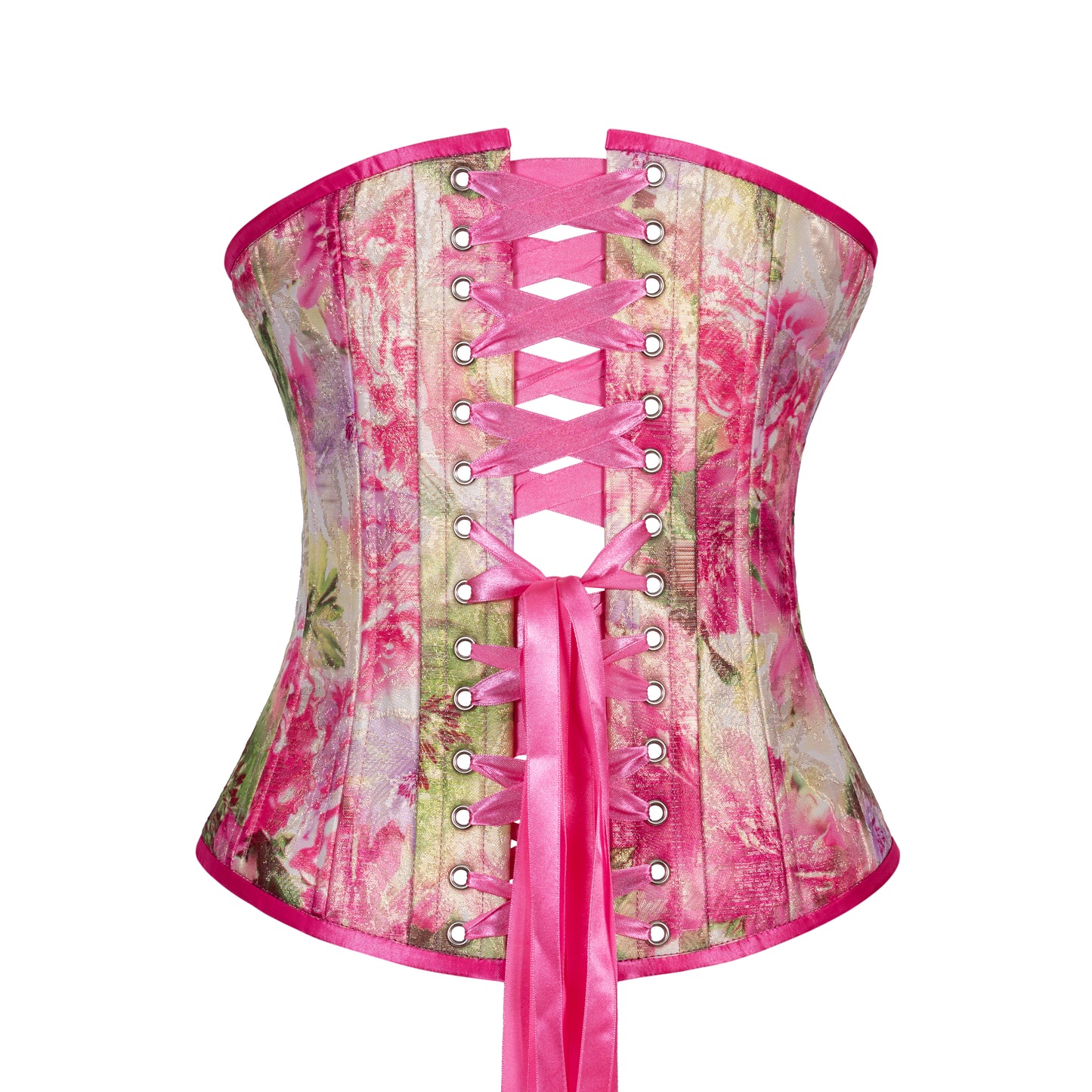 Flowers in Pink Corset, Slim Silhouette, Regular