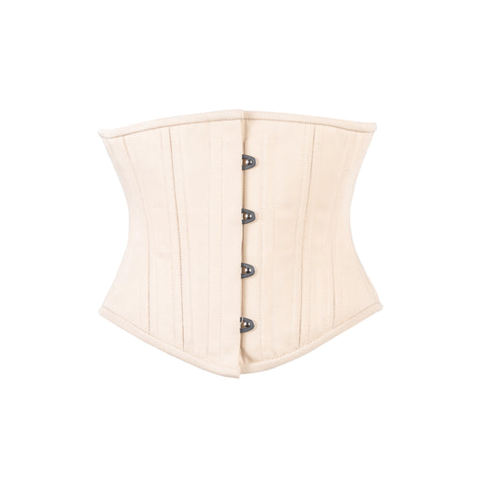 Beige Cotton Corset, Slim Silhouette, Short