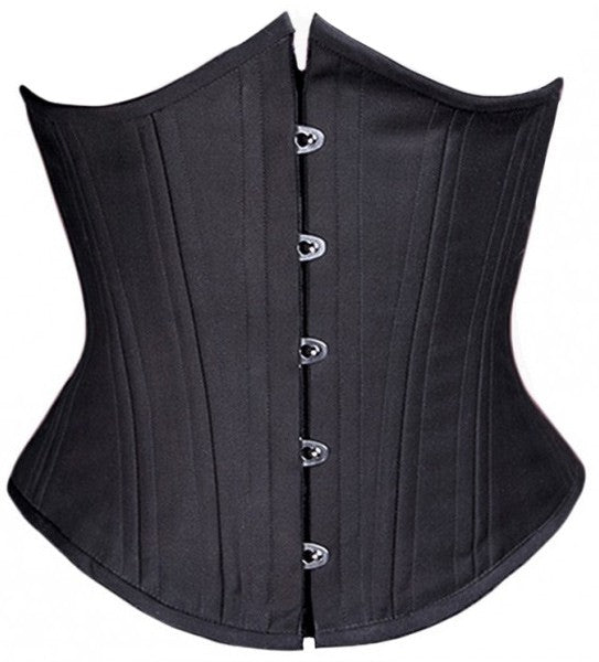 Black Cashmere with Silver Swing Hooks Classic Underbust Corset