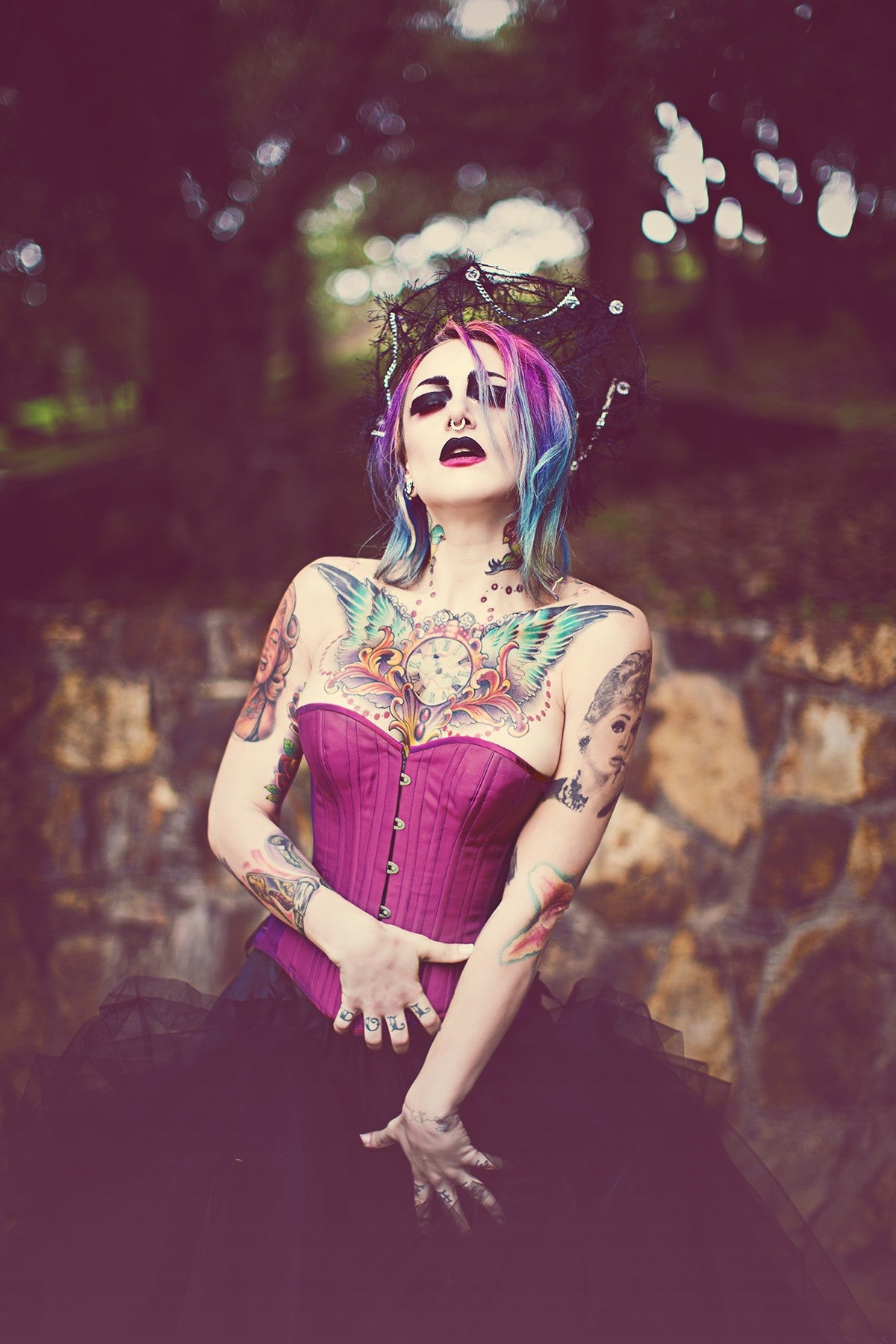 Iridescent Purple Overbust
