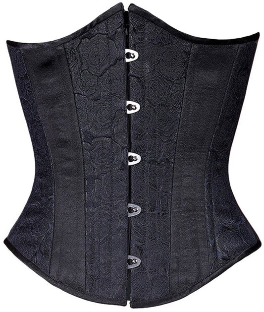 Black Floral Brocade Corset