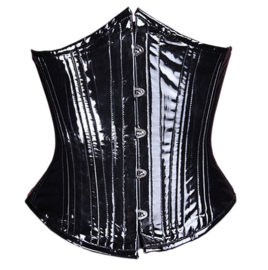 Shiny Black Vinyl Corset