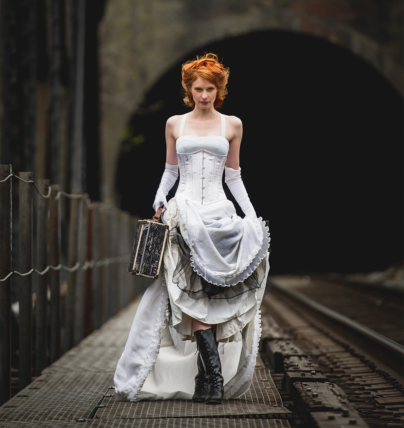 White Bridal Satin Corset