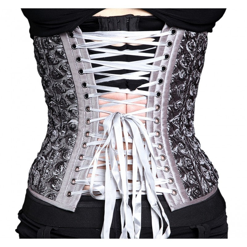 Grey Rose Taffeta Corset