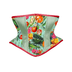 Timeless Trends Customizer digital rendering of an hourglass silhouette corset, short waspie cincher length. 