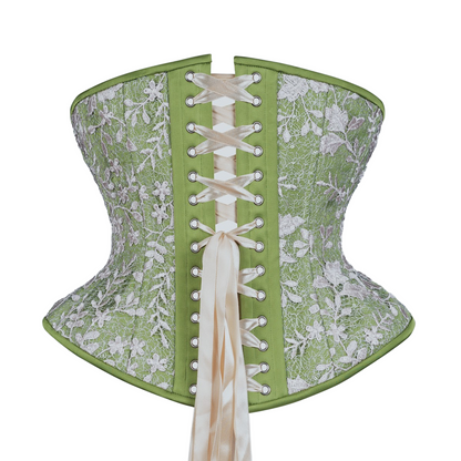(UFR) Basil and Lace Corset, Hourglass Silhouette, Funnel, Regular