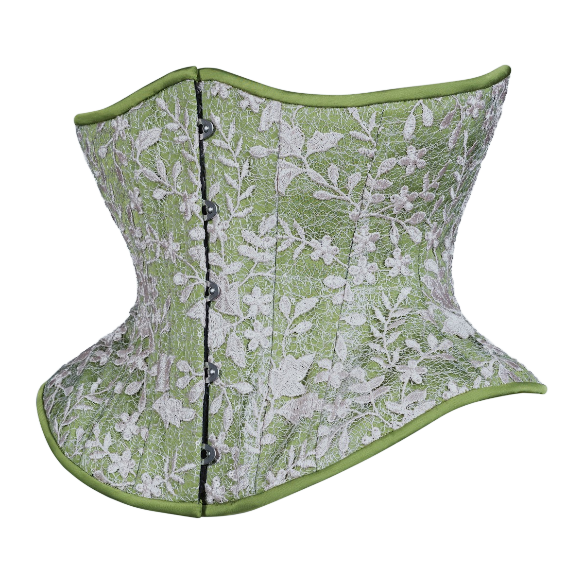 (UFR) Basil and Lace Corset, Hourglass Silhouette, Funnel, Regular