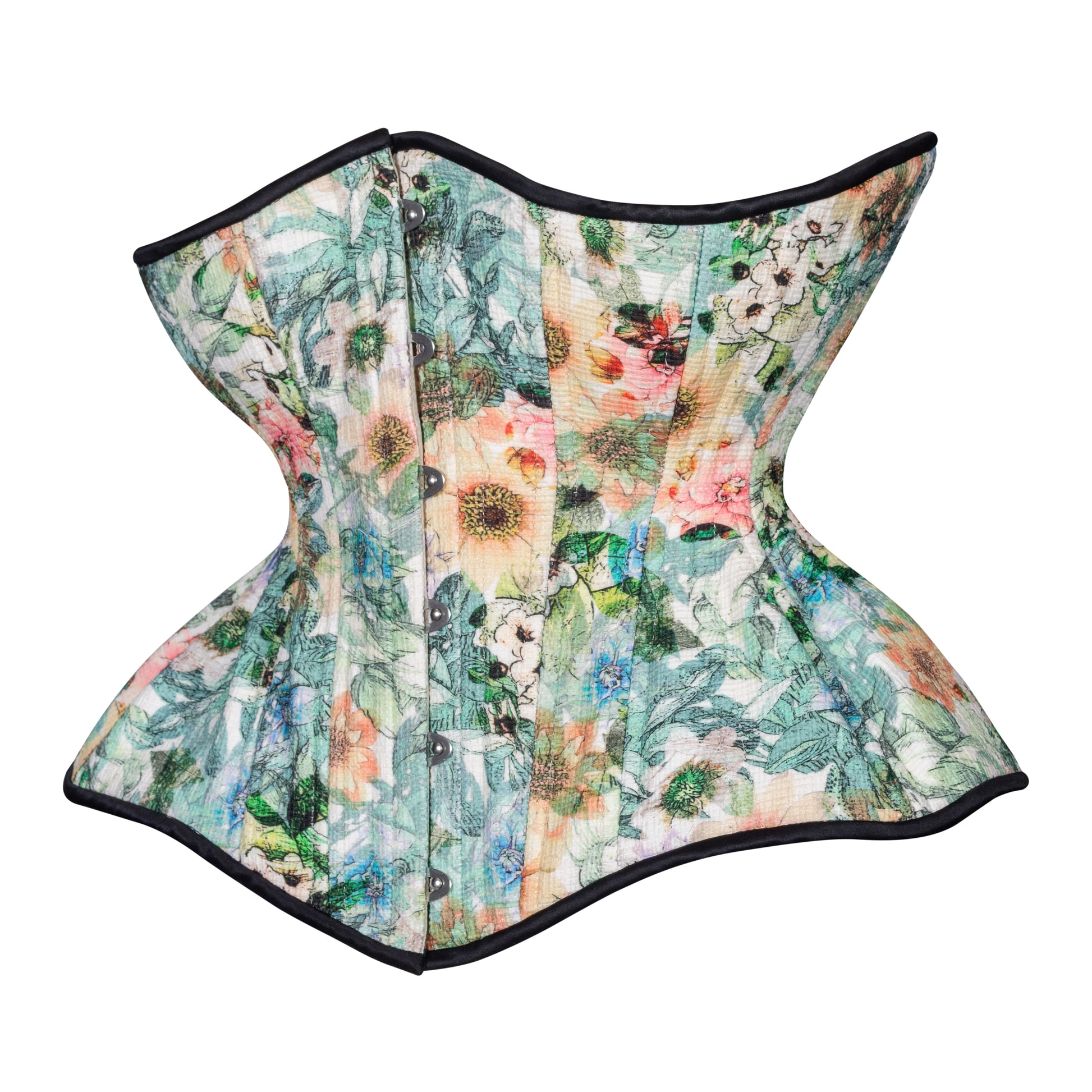 Sunflowers in Watercolor Cupped Corset, Gemini Silhouette, Long