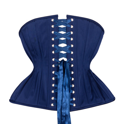 Midnight Satin Cupped Corset, Gemini Silhouette, Long