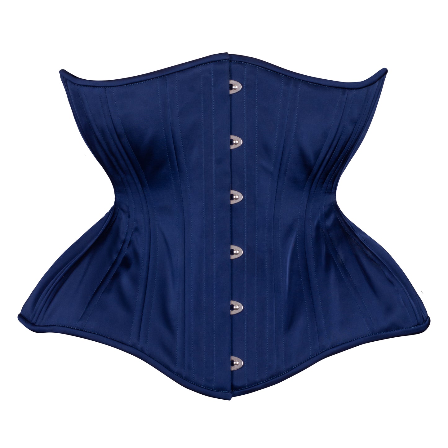 Midnight Satin Cupped Corset, Gemini Silhouette, Long