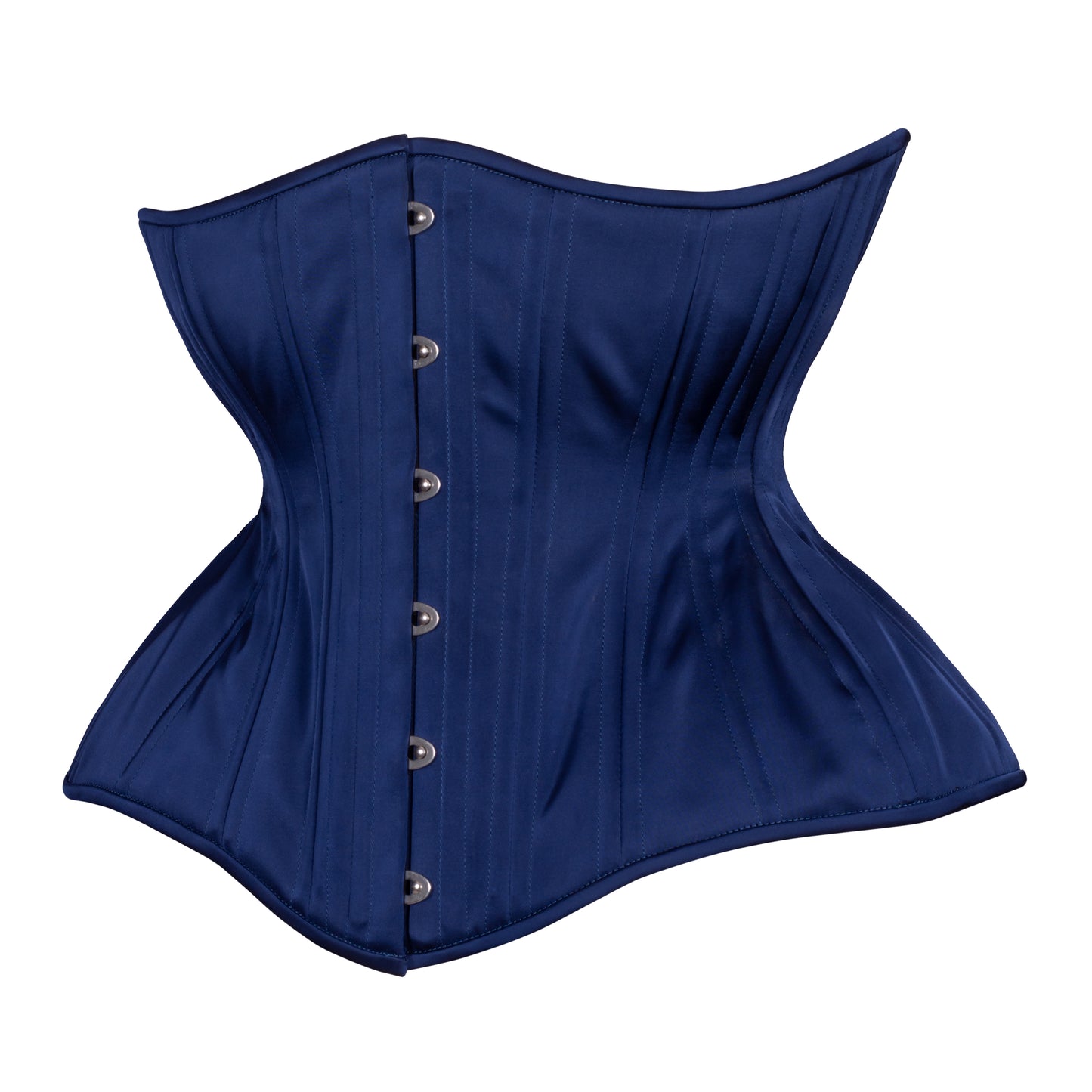 Midnight Satin Cupped Corset, Gemini Silhouette, Long
