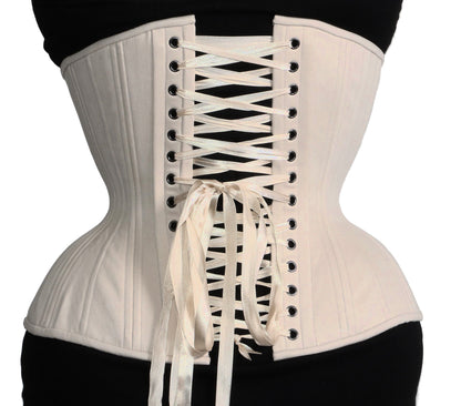 Creme Cotton Cupped Corset, Gemini Silhouette, Regular