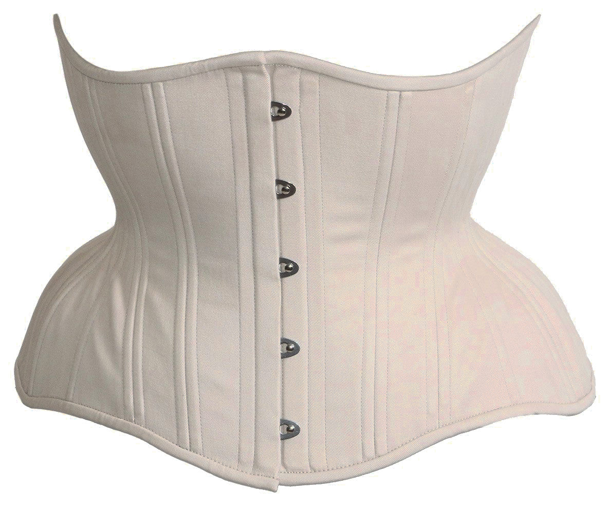 Creme Cotton Cupped Corset, Gemini Silhouette, Regular