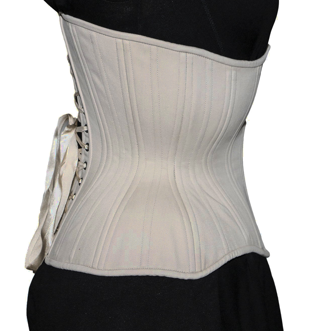 Creme Cotton Cupped Corset, Gemini Silhouette, Regular