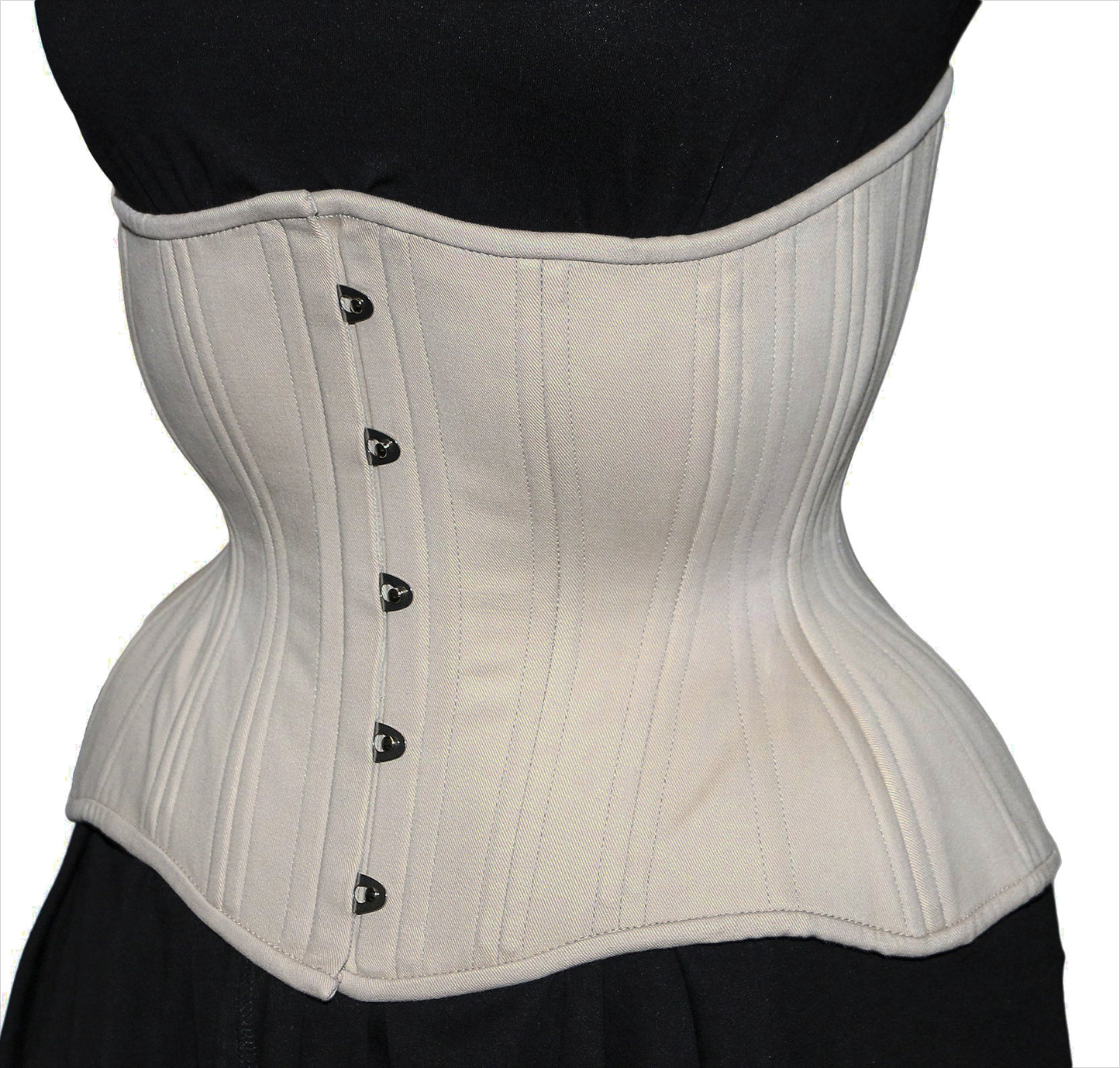 Creme Cotton Cupped Corset, Gemini Silhouette, Regular