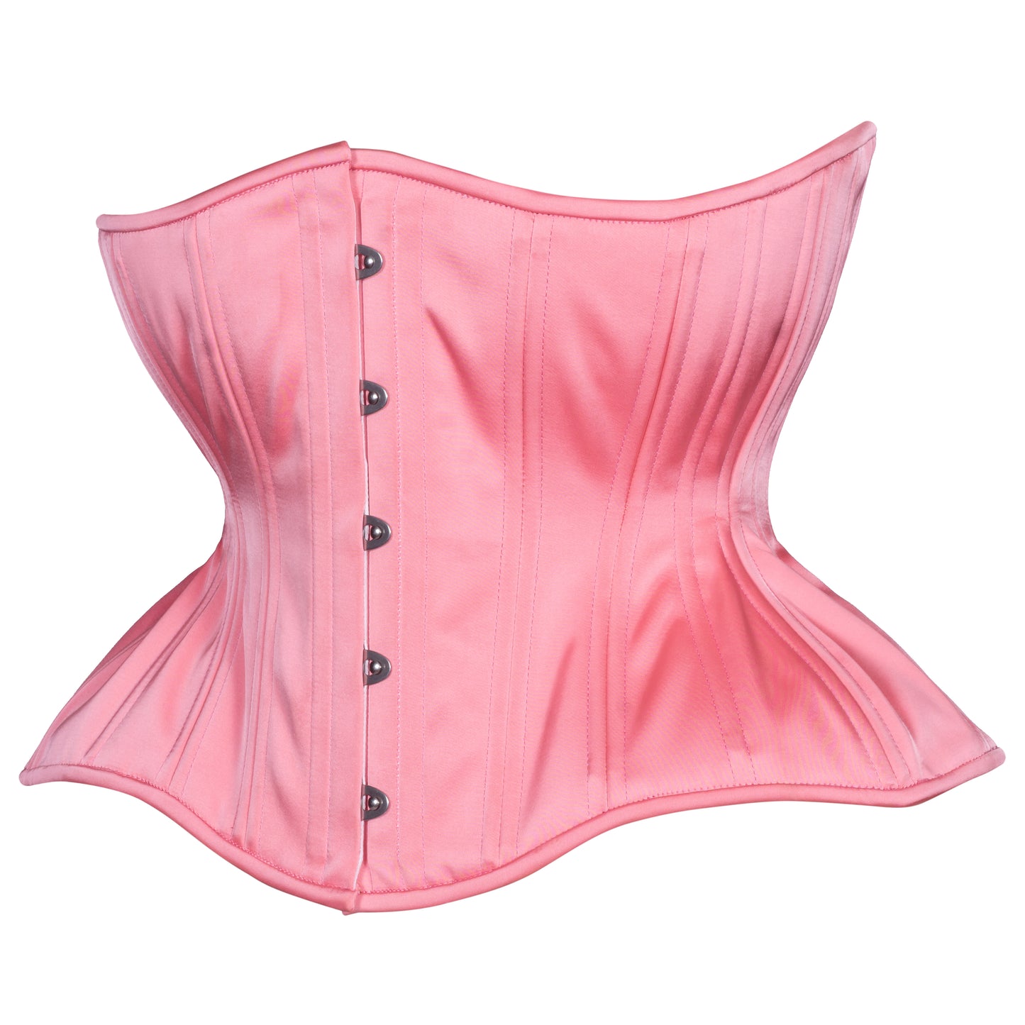 Petal Pink Satin Cupped Corset, Gemini Silhouette, Regular