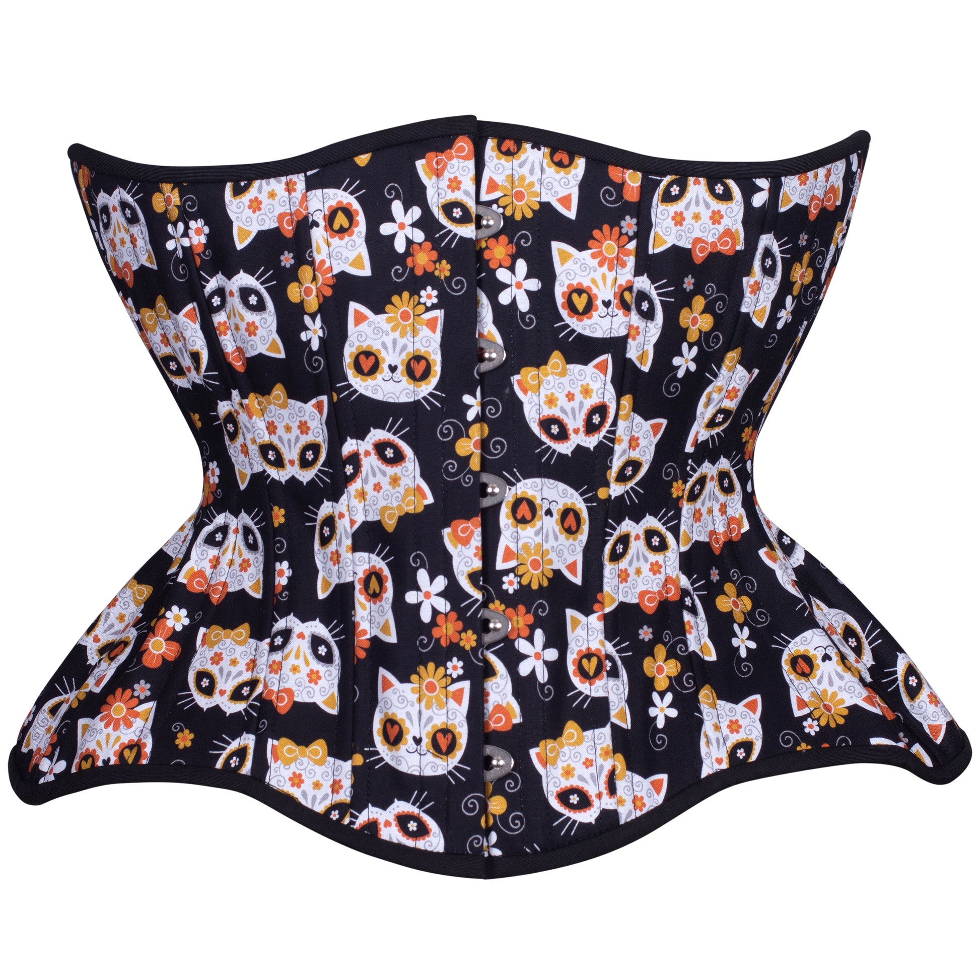 Sugar Skull Kitties Cupped Corset, Gemini Silhouette, Regular