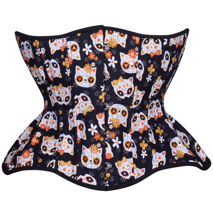 Sugar Skull Kitties Cupped Corset, Gemini Silhouette, Regular