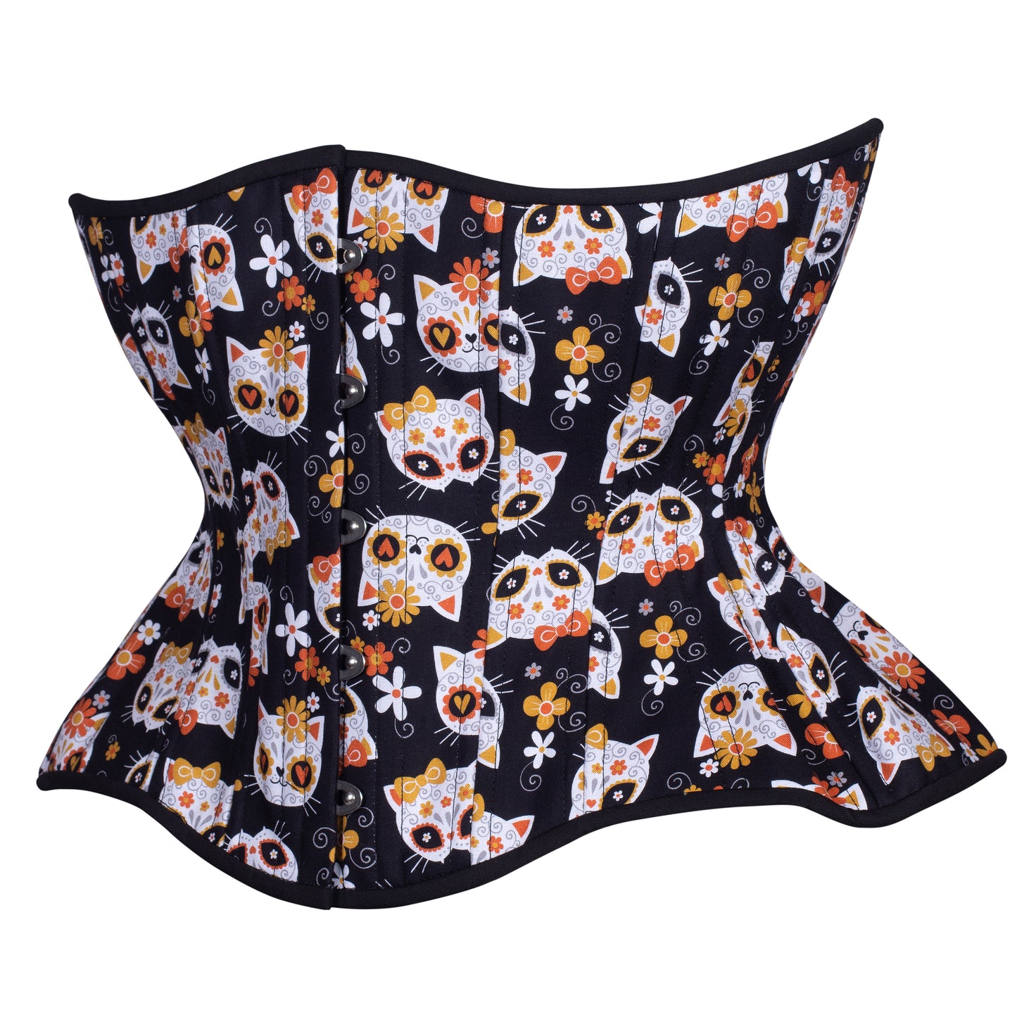 Sugar Skull Kitties Cupped Corset, Gemini Silhouette, Regular