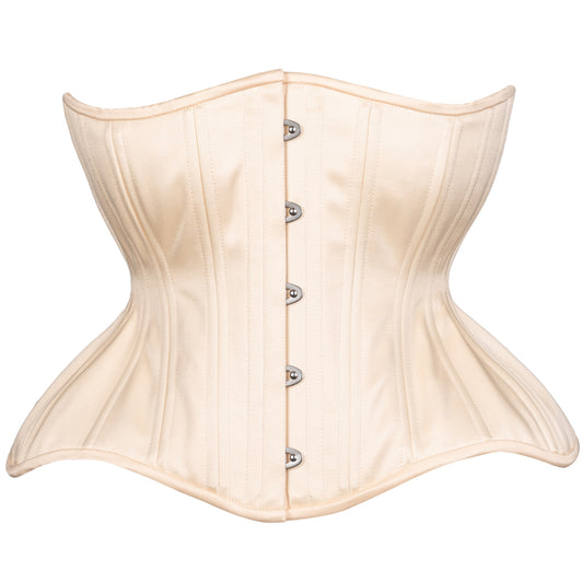 Buttermilk Satin Cupped Corset, Gemini Silhouette, Regular