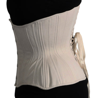 Creme Cotton Straight Corset, Gemini Silhouette, Regular