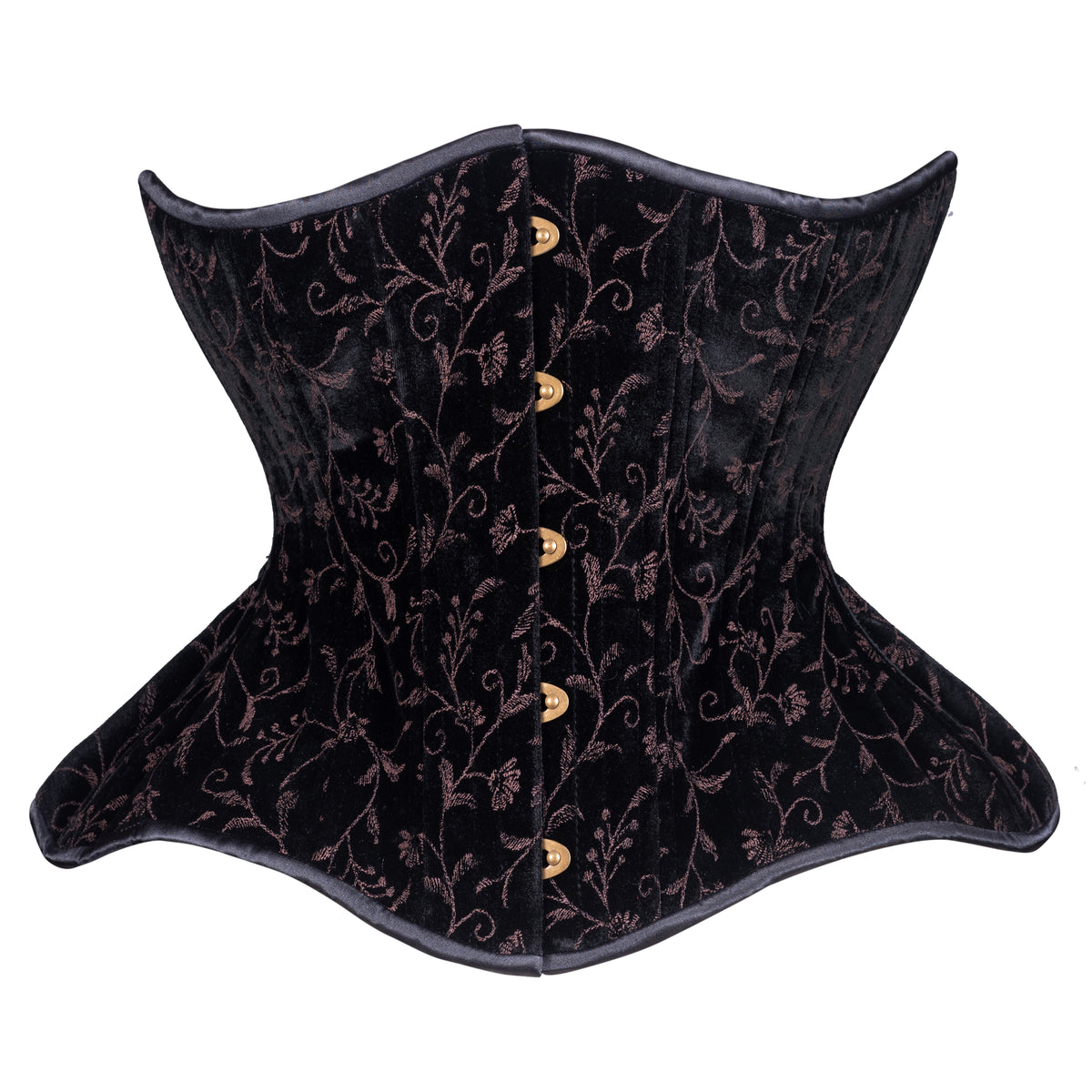 Brown Vine Velvet Straight Corset, Gemini Silhouette, Regular