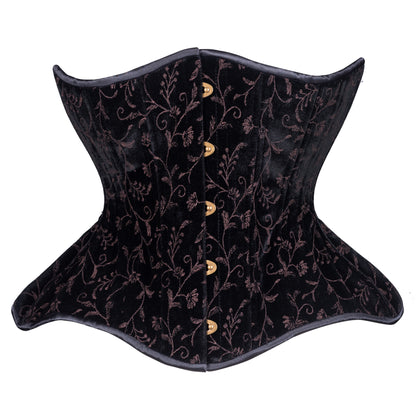 Brown Vine Velvet Straight Corset, Gemini Silhouette, Regular