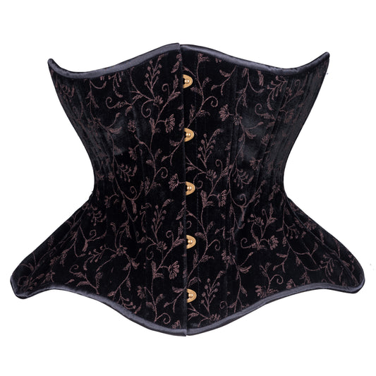 Brown Vine Velvet Straight Corset, Gemini Silhouette, Regular