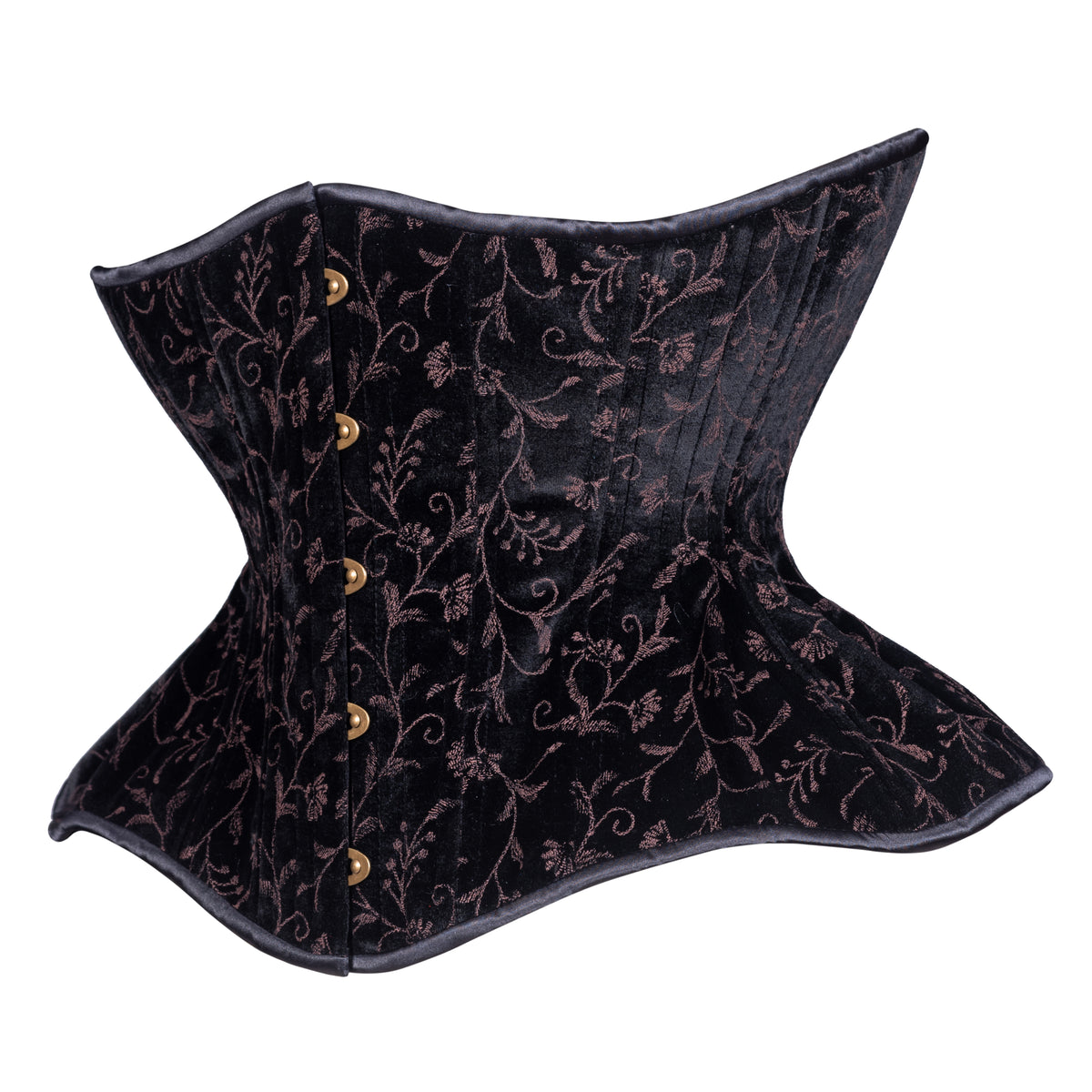 Brown Vine Velvet Straight Corset, Gemini Silhouette, Regular