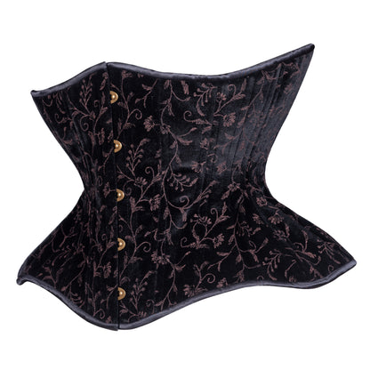 Brown Vine Velvet Straight Corset, Gemini Silhouette, Regular