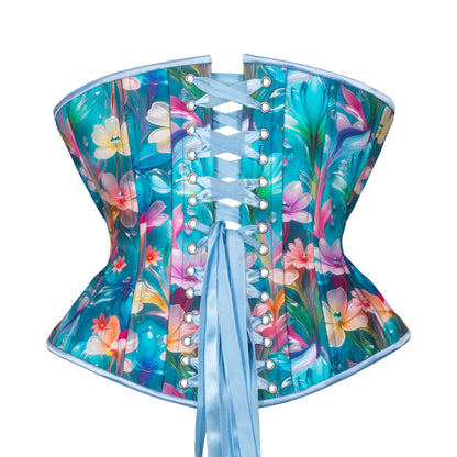 Bubble Blooms in Blue Libby Corset (Libra Gentle Silhouette, Regular)