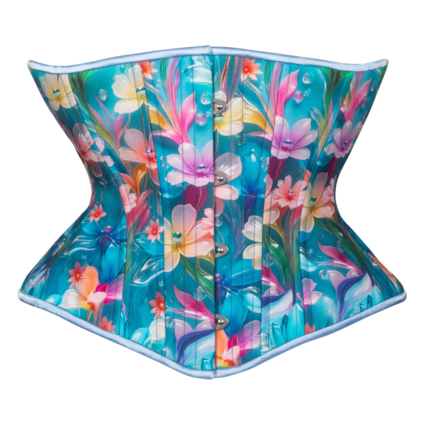 Bubble Blooms in Blue Libby Corset (Libra Gentle Silhouette, Regular)