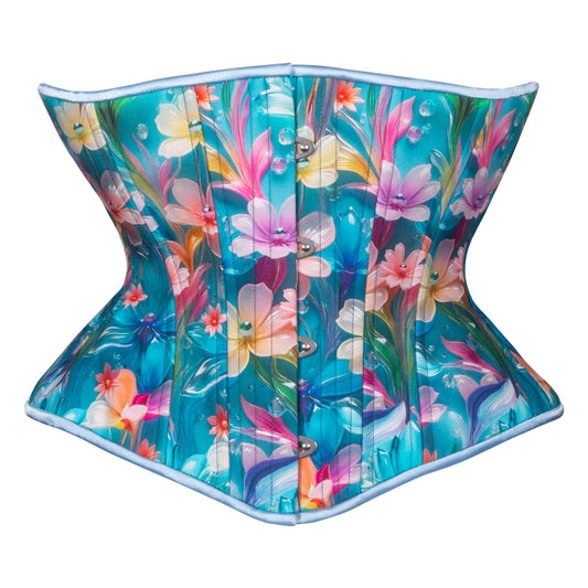 Bubble Blooms in Blue Libby Corset (Libra Gentle Silhouette, Regular)