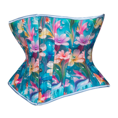 Bubble Blooms in Blue Libby Corset (Libra Gentle Silhouette, Regular)